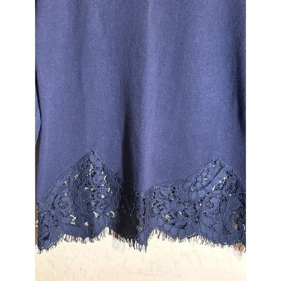 Soft Surroundings Navy Sweater Pull Over Medium Wool Blend Medium - Picture 2 of 7